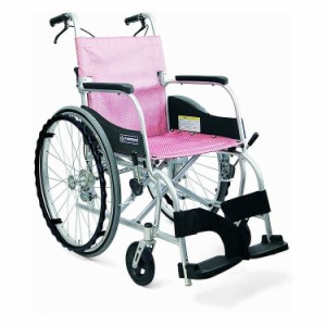 カワムラサイクル ふわりす(エアタイヤ軽量仕様) KF22-40SB サンゴピンク 40 車いす 車椅子 車イス キャリー 車 移動 介護 補助(代引不可