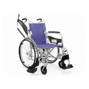 カワムラサイクル ふわりす+(プラス) KFP22-40SB スミレパープル 40 車いす 車椅子 車イス キャリー 車 移動 介護 補助(代引不可)【送料