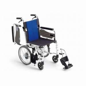 ミキ BAL-4 多機能型 介助型車イス ブルー 40 車いす 車椅子 車イス キャリー 車 移動 介護 補助(代引不可)【送料無料】
