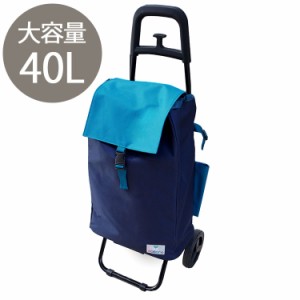 ショッピングカートバイカラーW メッシュバッグ付き NAVY×TURQUOISE(代引不可)【送料無料】