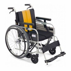 ミキ 車いす 車椅子 自走型 ノンバックブレーキ 低座面 MBY-41B イエローS4#75(代引不可)【送料無料】