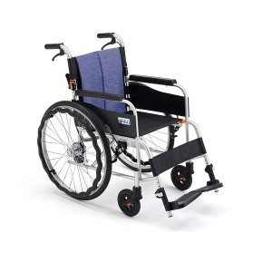 ミキ 車いす 車椅子 サニタリー車いす 車椅子 スタンダード自走型 JTN-1 ヘザーブルー(S-16)(代引不可)【送料無料】