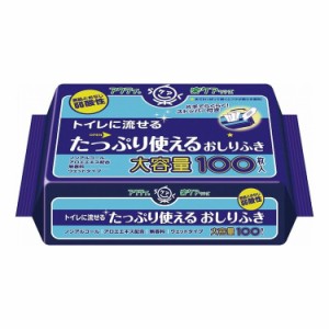 日本製紙クレシア Tトイレに流せるタップリ使えるおしりふき 100枚 袋 - 955433