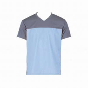 フットマーク 入浴介護Tシャツ ブルー M 674056_450_M(代引不可)