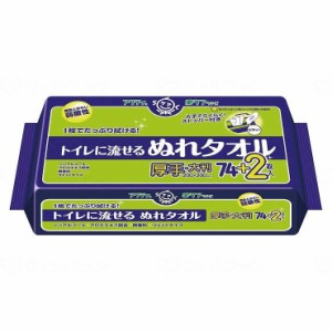 日本製紙クレシア Tトイレに流せるぬれタオル76枚 袋(代引不可)