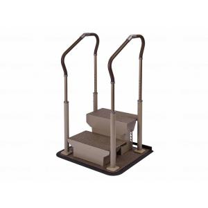 矢崎化工 手すり付ステップ台 ユニットタイプ 2段 ブラウン 手摺 介護