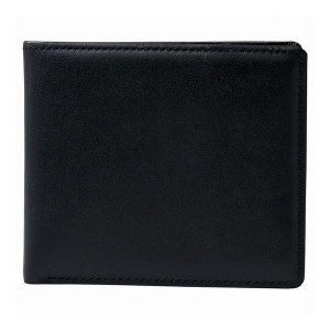 良品工房 日本製牛革二つ折り財布(ブラック) K18-245【送料無料】