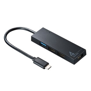 サンワサプライ USB-3TCH7BK USB Type C コンボハブ 4ポート(代引不可)