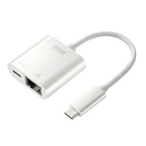 USB3.2 TypeC-LAN変換アダプタ PD対応・ホワイト USB-CVLAN7W(代引不可)【送料無料】