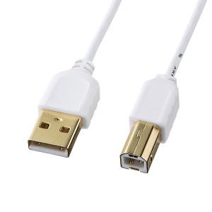 極細USBケーブル USB2.0 A-Bタイプ KU20-SL05WK(代引不可)