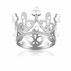 BTtime 王冠 プリンセス ティアラ ミニ 小さなカップケーキクラウン 結婚式プリンセスパーティー誕生日 可愛い ーンパール ティアラ ケー