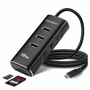 ROSONWAY USB ハブ 3.1 Gen 2 10Gbps 5 in 1 USB ハブ Type-C SD/TFスロットType Aポート