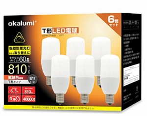 OKALUMI LED電球 T形 E17口金 40~60W形相当 電球色 810lm 断熱材施工器具対応 電球型蛍光灯 全方向タイプ 風呂 キッ