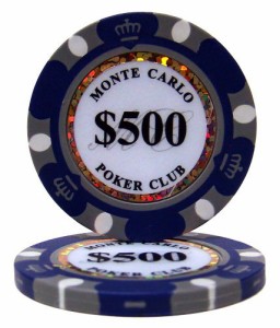 ノーブランド品モンテカルロ 13.5g ポーカーチップ 25枚セット パープル $500