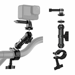 NEEWER アクションカメラポールマウント オートバイバイク/ハンドルバー/スキーポールに適用 2つの360°ボールヘッドと1/4ネジ付き 金