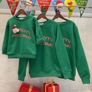 クリスマス衣装 親子パーカー ペアトレーナー ペアパーカー トレーナー Tシャツ トップス 長袖 上着 裹起毛 親子コーデ ペアルック