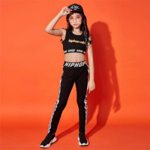 ダンス服 女の子 セットアップ ヒップホップ 子供服 ダンス着 ステージ ストリートダンス ファッション トップス タンクトップ パンツ