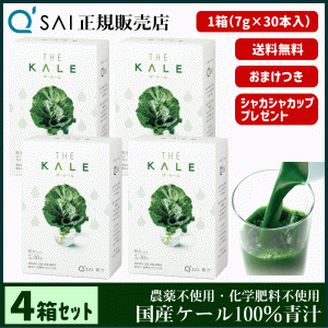 青汁 21％割引 キューサイ ザ・ケール 粉末 7g×30本 4箱まとめ買い ＋おまけ付 健康飲料 分包 国産 ケール100％ 農薬不使用 専用シェイ