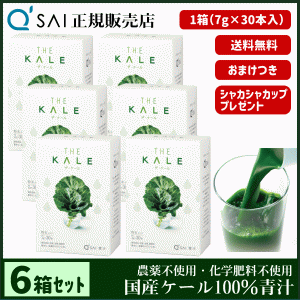 青汁 23％割引 キューサイ ザ・ケール 粉末 7g×30本 6箱まとめ買い ＋おまけ付 健康飲料 分包 国産 ケール100％ 農薬不使用 専用シェイ