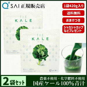 青汁 16％割引 キューサイ ザ・ケール 粉末 420g 2袋まとめ買い ＋おまけ付 健康飲料 国産 ケール100％ 農薬不使用 専用スプーン＆シェイ