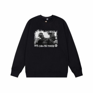 Stussyステューシー連名人物ラップ○丸襟パーカー