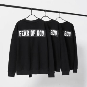 FOG FEAR OF GOD シーズン5メインラインハイストリートバックパッチラウンドネックテリー薄手ジャンパー