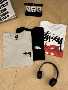 stussy プリントカップル半袖Tシャツ  