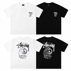 stussy プリントカップル半袖Tシャツ  