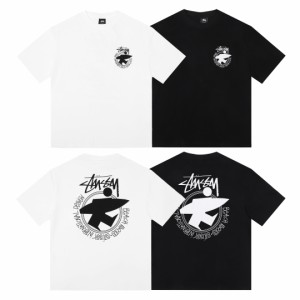 Stussyダブルヤーンと厚手の生地を使用したハーフスリーブTシャツ 