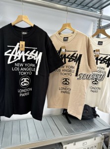 Stussy プリント3色半袖Tシャツ