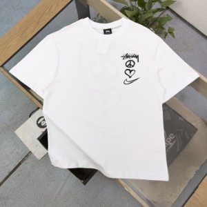 Stussyナイキ ビッグフック レタープリント 半袖Tシャツ