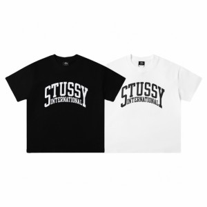  Stussy レタープリント丸首半袖Tシャツ