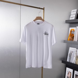 STUSSY ss24 クラシックレッドクルーネック半袖Tシャツ