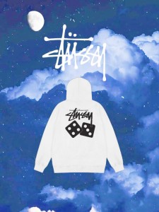 STUSSY パーカー ステューシー プルオーバー スウェット S IS Hoodie Cube Dice ホワイト メンズ レディース ユニセックス 並行輸入品[衣