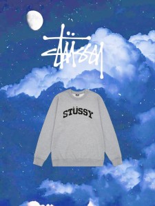 STUSSY パーカー  ステューシー クルーネック スウェット S IS S Hoodie Arc Letter  グレー メンズ レディース ユニセックス 並行輸入品