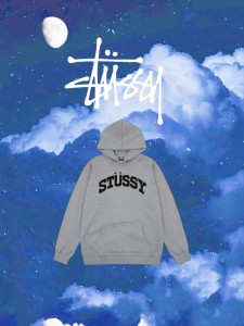 STUSSY パーカー ステューシー プルオーバー スウェット S IS Hoodie Arc Letter  グレー メンズ レディース ユニセックス 並行輸入品[衣