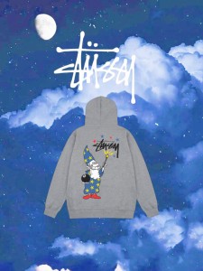 STUSSY パーカー ステューシー プルオーバー スウェット S IS Hoodie Santa Claus グレー メンズ レディース ユニセックス 並行輸入品[衣