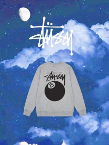 STUSSY パーカー  ステューシー クルーネック スウェット S IS S Black Ball 8  グレー メンズ レディース ユニセックス 並行輸入品[衣類