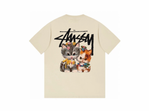 STUSSY  ステューシー  Love Cat Short Sleeves Tシャツ 半袖 カーキ 並行輸入品