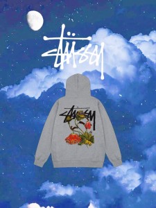 STUSSY パーカー ステューシー プルオーバー スウェット S IS Hoodie Wilted Flower  グレー  メンズ レディース ユニセックス 並行輸入