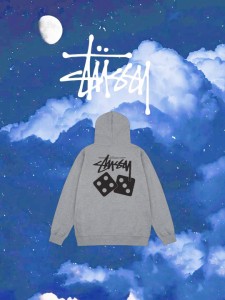 STUSSY パーカー ステューシー プルオーバー スウェット S IS Hoodie Cube Dice  グレー メンズ レディース ユニセックス 並行輸入品[衣