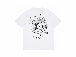 STUSSY  ステューシー Fire Dice Tシャツ 半袖 ホワイト  並行輸入品