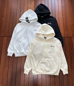 STUSSY ステューシー SS23 秋冬新作 トリコロール フレイムダイスプリント LOGO ハイストリート レトロ カップル 中綿入り フード付き ス