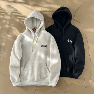 Stussy FW23 8 Ball Fade Hoodie ブラック8ボールプリントルーズフード付き長袖起毛スウェットユニセックス