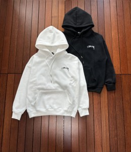 Stussy ステューシー SS23 秋冬新作 ダイスプリント ダイスバック LOGO ハイストリート レトロ カップル 中綿入り フード付き スウェット