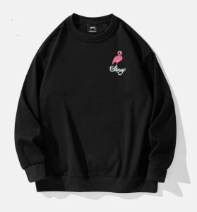 Stussy ステューシー コラボレーション フラミンゴ ラウンドネック スウェット メンズ レディース カップル 同モデル