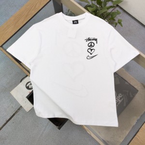 Stussy 2024 夏新作 ステューシー X Nike  共同ブランド ナイキ 大きいフック モノグラム ロゴ プリント カジュアル カップル ゆったり 