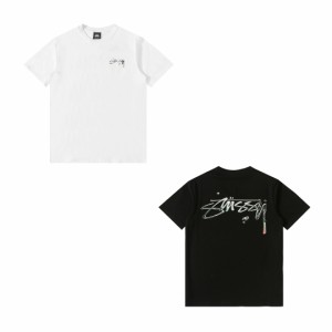 Stussy クルーネック モノグラムプリント半袖Tシャツ