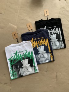 2023新作Stussyトレンドアートワークプリント半袖Tシャツ