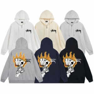 新品 ステューシー STUSSY プリント ファッション　パーカープルオーバー2023新作 